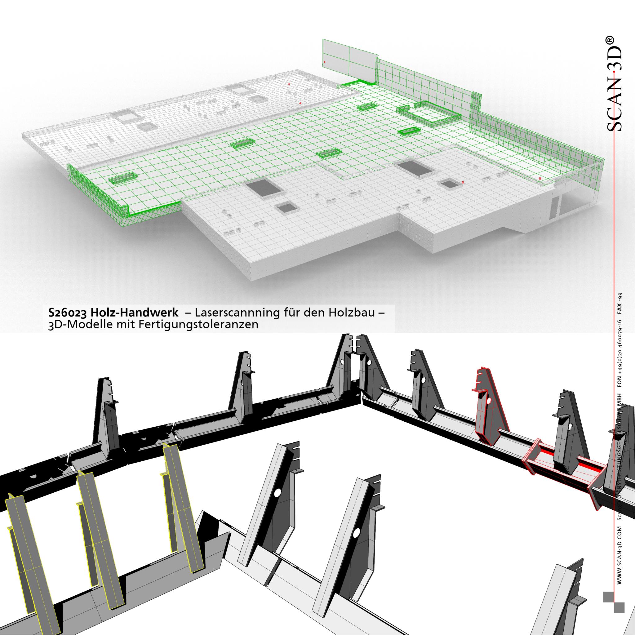 Scan3D Holz Handwerk Laserscanning Fertigungstoleranzen